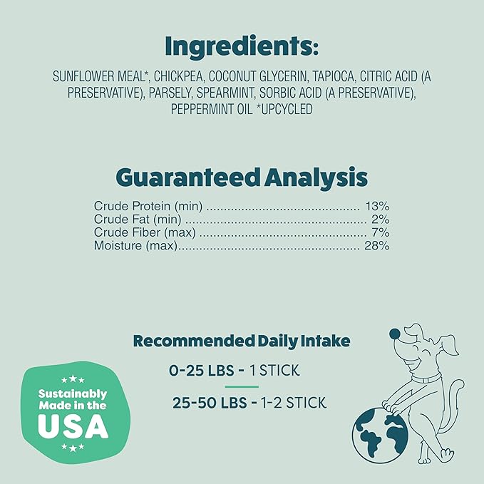 Shameless Pets Dental Chews for Dogs, Mighty Mint Minis, Healthy Treats for Teeth Cleaning & Fresh Breath - Free from Grain, Corn, & Soy for Small Dogs