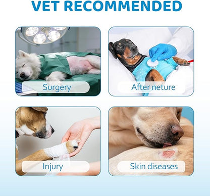 Elizabethan Dog Cone Collar, Adjustable Pet Cone to Stop Licking, Durable Plastic Neck Cone After Surgery for Small, Medium Large Dogs, Bone S