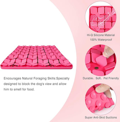 Snuffle Mat for Dogs16“x16”,Premium Silicone Dog Food matInteractive Feed Game for Boredom,Encourages Natural Foraging Skills and Stress Relief for Large Dogs Smell Training Slow Feed Mat P