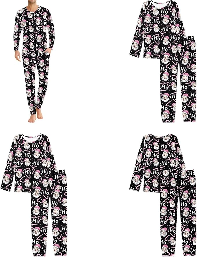Christmas Family Pajamas Matching Sets with Pockets Dog Costumes for Small Dogs Long Sleeve Sleepwear Plus Size
