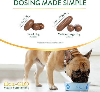 Ocu-GLO Canine Vision Supplement for Small Dogs 10 lb and Under-90 Liquid Gel Caps