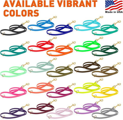 Viper Biothane K9 Working Dog Leash Waterproof Lead for Tracking Training Schutzhund Odor-Proof Long Line with Solid Brass Snap for Puppy Medium and Large Dogs 4ft, Lemon Yellow