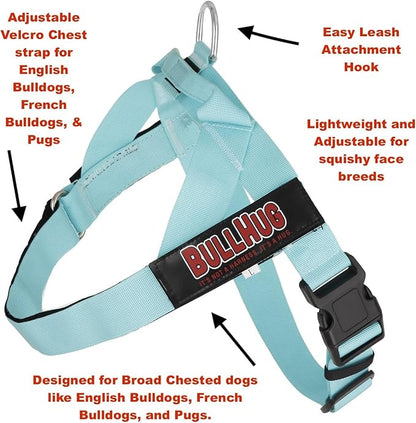 BULLHUG Adjustable Dog Harness– No Pull, No Choke – for English Bulldogs, French Bulldogs, Pugs & Broad-Chested Breeds – Easy, Safe Walks (Cupcake, XS)