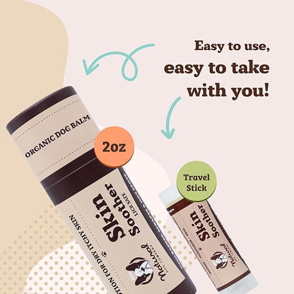 Natural Dog Company Skin Soother Balm for Dogs – 2oz Stick, All Natural Hot Spot & Rash Relief – Organic Itchy Skin Soothing Moisturizer for Dry, Red, Crusty Skin – Lick-Safe Dog Balm, Made in USA