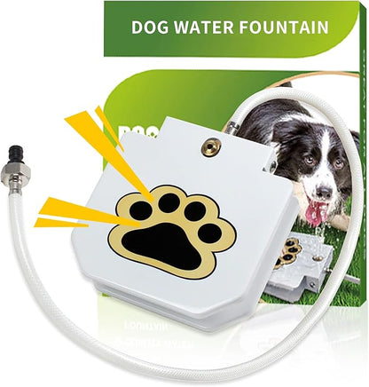 Poofzy Dog Water Fountain Step On, Outdoor Dog Water Sprinkler for Large Dogs, Dog Water Toy Dog Sprinkler Paw Activated with Upgrade Copper Valve Set, Easy to Use, Fresh Water to Drink