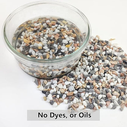 10LB Succulent and Cactus Gravel Pebbles, 1/5 Inch Natural Decorative Polished Stones, River Rocks for Plants, Vases, Aquariums, Terrarium and Outdoor Gardening,Mixed Color