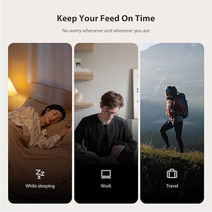 IMIPAW Automatic Cat Feeders, 5L Large Capacity, Timed Feeding Dry Food, Dual Power Design, Programmable Portion Size, 1-6 Meals Per Day, with Desiccant Packet, Suitable for Small Pets Food Dispenser