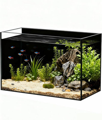 5 Gallon Fish Tank 4.8 Gallon, Small Aquarium Fish Bowl Ultra Clear Rimless Design for Betta Goldfish Snails Shrimp Aquatic Planting