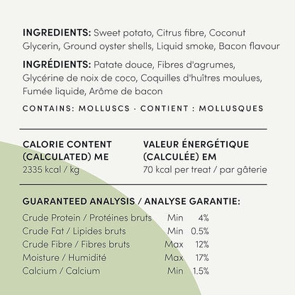 Crumps' Naturals Pbb- Bacon Dental Dog Treats (18 Pack), 4.5"