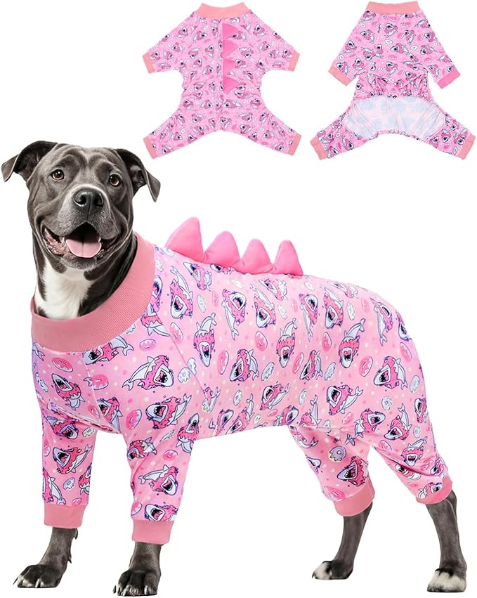 CuteBone Dinosaur Costume Dog Pajamas, Stretchy Spandex Crystal Velvet Sleepwear Coat for Small Dogs, Soft & Warm Pet Outfit Clothes for Cold Weather, Cozy Pullover Design COSP09XXL