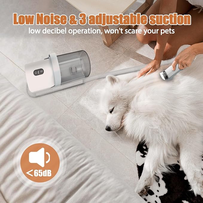 Dog Grooming Vacuum, Pet Grooming Kit with Dog Clippers, 2.5L Dust Cup 11000Pa Dogs Vacuum for Shedding Grooming, 5 Grooming Tools Home Cleaning in 1, Low Noise Pet Grooming Vacuum for Dogs, PG50