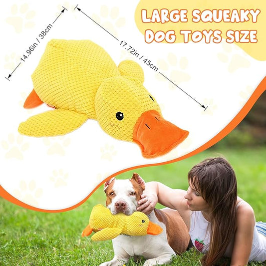Fauppt Duck Dog Toy for Dogs Pet Supplies,2026 Calming Ducks Dog Toy,Squeak Dog Toys Stuffed for Indoor Puppies Small Dog Durable Puppy Essentials (Yellow-1pcs)