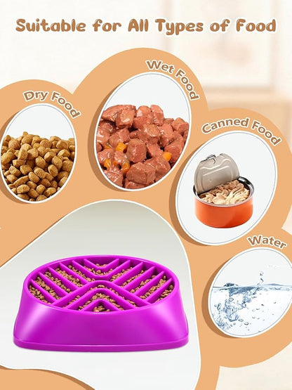 KASBAH Slow Feeder Dog Bowls Large Breed, Holds 5 Cups Wet or Dry Food for Large and Medium Dogs,Puzzle Maze for Fast Eaters,Square Base,Non-Slip, Made Without BPA,Helps Prevent Bloat & Aid Digestion