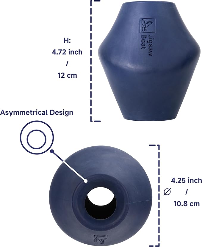 Stuffable Enrichment Dog Toy – Extra Firm Natural Rubber Treat Dispenser for Large Dogs, Irregular Shape, Blue, Bully Stick Compatible