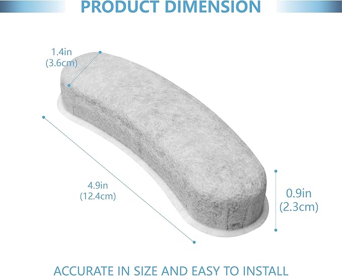 Cat Water Fountain Charcoal Replacement Filters Compatible with W600 Large Dog Water Fountain 205oz/6L Automatic Pet Dog Water Bowl Drinking Dispenser (6 Pack)