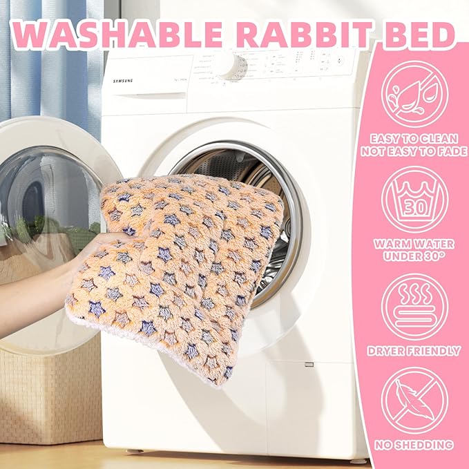 YedsIntu 2 Pcs Guinea Pig Bed, Washable Rabbit Bunny Bed Mat Warm Small Animal Bed Pad Guinea Pig Pillow Pet Bed Mat for Chinchilla Hedgehog Ferret (13.7" x 10.6")