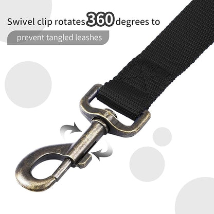 HIKISS Long Dog Leash Obedience Recall Training Agility Lead with Thickening Material for Large Dog - 15ft 20ft 30ft 50ft 100ft Training Leash (Black 50ft)