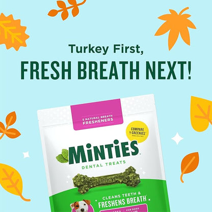 Minties Dog Dental Bone Treats, Tiny/Small Dental Dog Treats, 5-25 lbs, Clean Teeth, Fight Bad Breath, Removes Plaque and Tartar, 120 Count