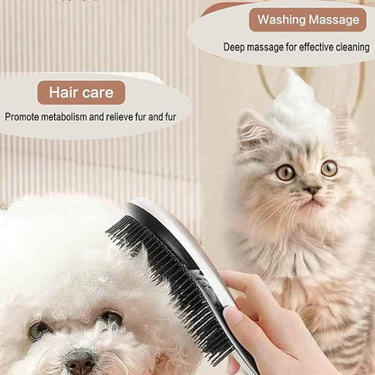 YOFANG 2PCS Mini Cleaning Brush and Cat Comb,Portable Skin Friendly Deshedding Grooming Tool for Dogs, Cats and Small Animals,Professional Deshedding Brush Effectively Remove Tangles & Knots,Sliver ﻿