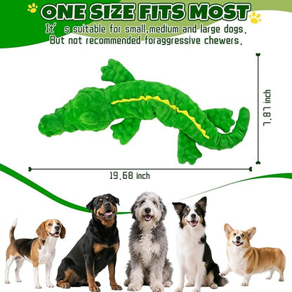 Dog Toys,Interactive Stuffed Squeaky Animal Crinkle Plush Toy for Small, Middle, Large Dogs, Interactive Dog Toy to Keep Them Busy,Large Dog Toys for Tug of War Game,Crocodile