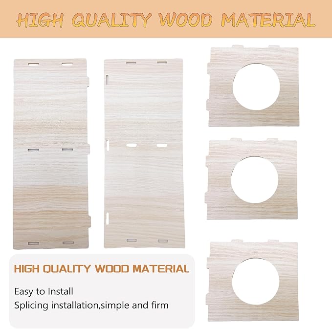 Hamiledyi Wooden Hamsters 2-Chamber Hideout-Tunnel Multi Chamber Exploring Toy Hamster Exploring Tunnel Toy for Hamsters Mice