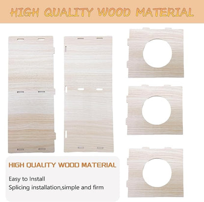 Hamiledyi Wooden Hamsters 2-Chamber Hideout-Tunnel Multi Chamber Exploring Toy Hamster Exploring Tunnel Toy for Hamsters Mice