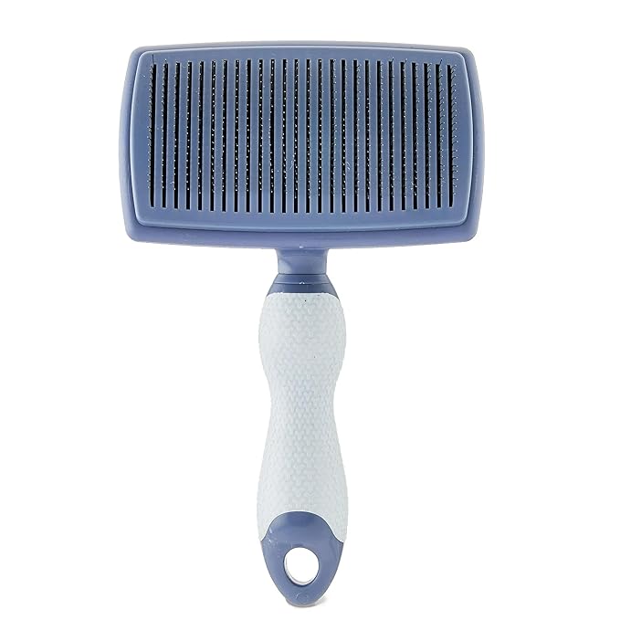 Self Cleaning Slicker Brush for Dogs and Cats - Dog Brush for Shedding, Cat Grooming Hair for Long and Short Hair, Pet with Non-Slip Handle.