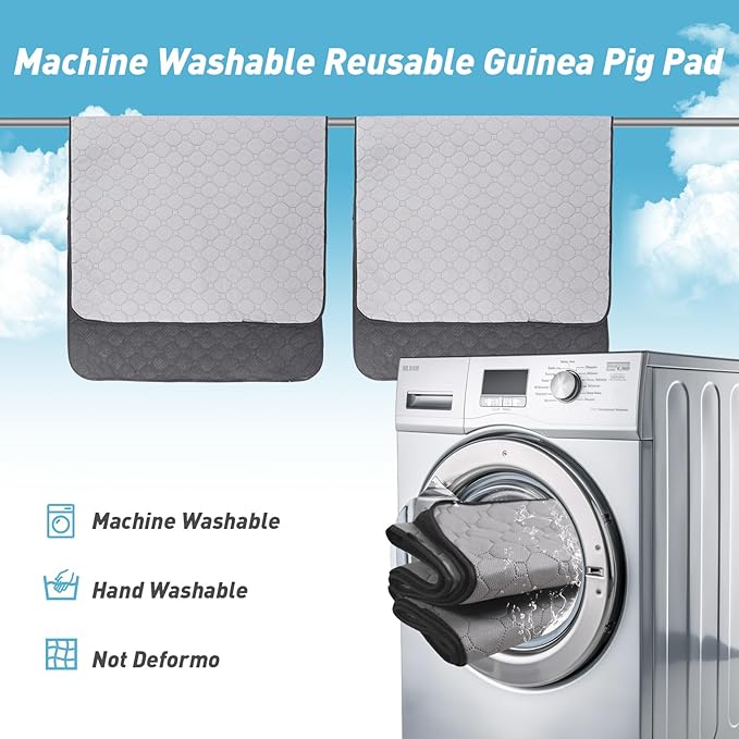 LWYMX Guinea Pig Bedding, Guinea Pig Pee Pads Washable and Reusable 2 Pack, Guinea Pig Fleece Cage Liners12*24