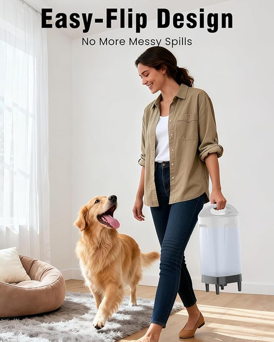 Automatic Dog Water Bowl Dispenser - with Filter 2.4 Gallon Stainless Steel Gravity Pet Water Feeder with Ergonomic Handle Design Anti Splash Drinking Bowl Easy to Clean Multi Pet Use