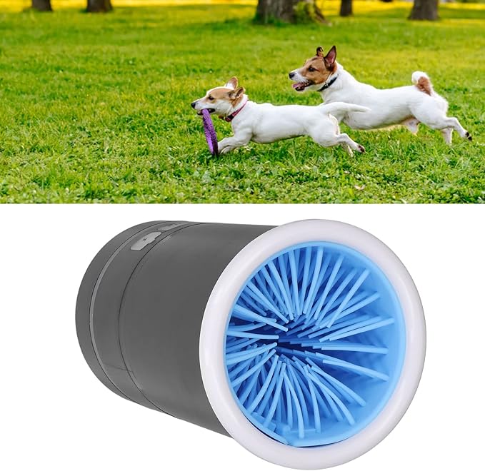 Automatic Dog Paw Cleaner, Rechargeable Electric Muddy Paw Washer, Portable Pet Paw Cleaner Cup with Soft Silicone Brush, Dog Foot Cleaning Machine for Small to Medium Dogs Grooming