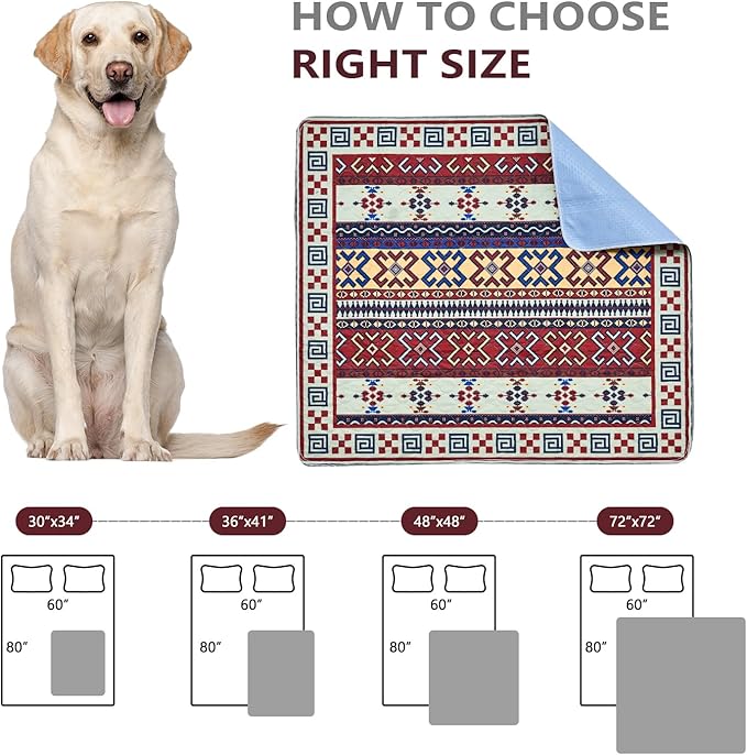 Qeils Washable Pee Pads, Reusable Puppy Pads Super Absorbent Leakproof Dog Training Pads, Non-Slip Wee Wee Pads for Crate, Floor, Potty Pads Feeding Mat Dog Pee 2 Pack 48"x48"