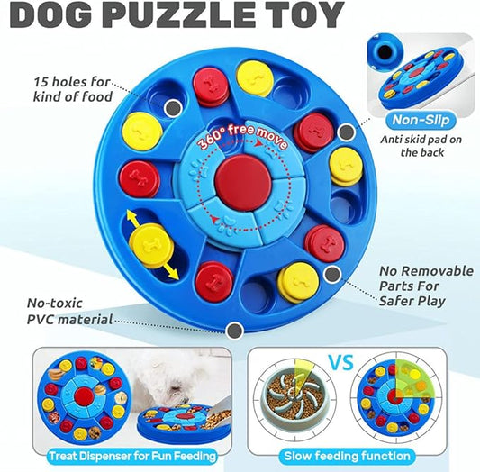 Dog Puzzle Toys Interactive Puzzle Game Dog Toy for Smart Dogs IQ Stimulation Treat Puzzle Toy for Dogs Treat Training,Puzzle Slow Feeder to Aid Pets Digestion (Advanced Level 2-3)
