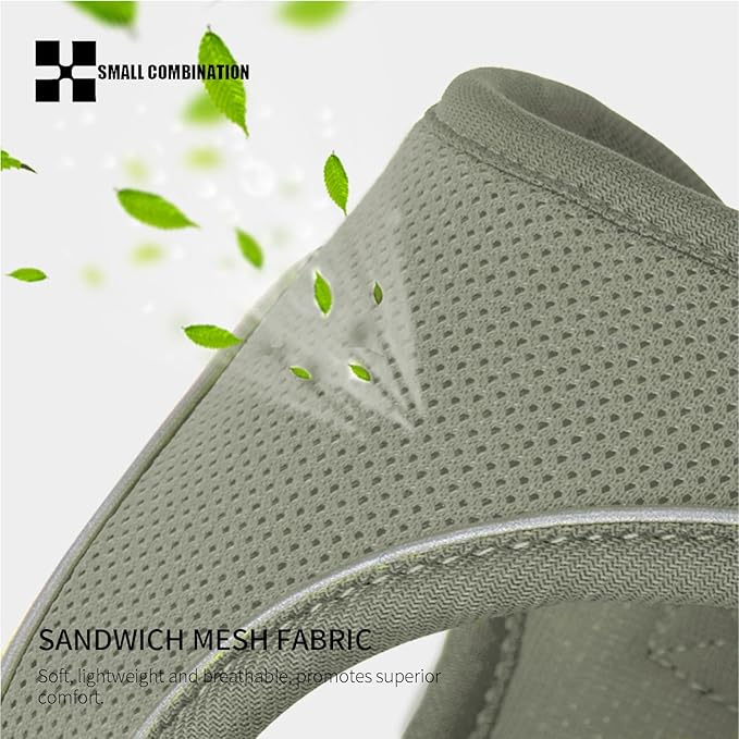 Adjustable Dog Harness with Leash, Reflective Mesh, No-Pull Design，Matching Lead Rope (Army Green, S)