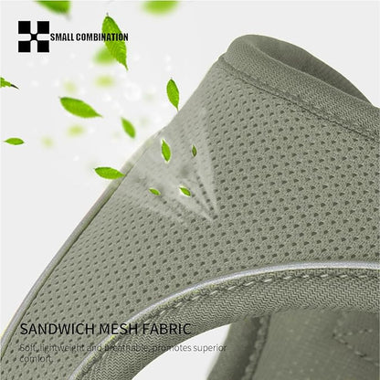 Adjustable Dog Harness with Leash, Reflective Mesh, No-Pull Design，Matching Lead Rope (Army Green, S)