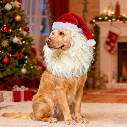 Funny Reindeer Moose Dog Costume - Cute Furry Pet Wig for Halloween & Christmas