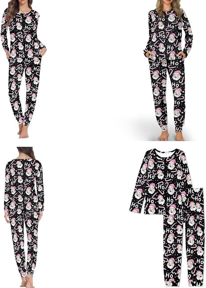Christmas Family Pajamas Matching Sets with Pockets Dog Costumes for Small Dogs Long Sleeve Sleepwear Plus Size