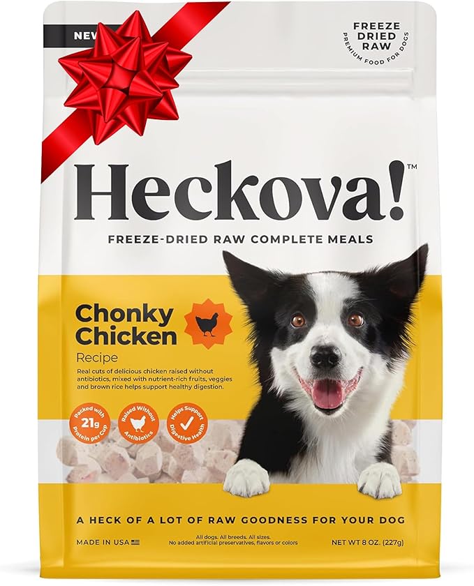 Chonky Chicken - Dog Treats Freeze Dried Chicken, Complete Meal & Topper, Real Cuts for Training - High Protein (21g Per Cup) Best Dog Stocking Stuffers, Made in The USA, 8oz Bag