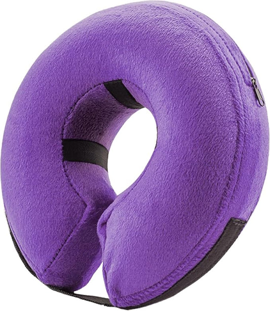 BENCMATE Inflatable Dog Cone Collar Alternative, Soft Dog Cone for Small Medium Large Dogs and Cats, Neck Recovery ECollar Donut Collar After Surgery (Small, Purple)