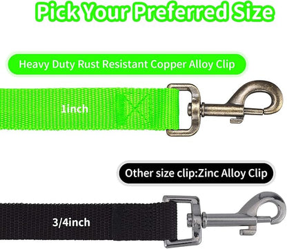 HIKISS Long Dog Leash Obedience Recall Training Agility Lead with Thickening Material for Large Dog - 15ft 20ft 30ft 50ft 100ft Training Leash(Green 50ft)