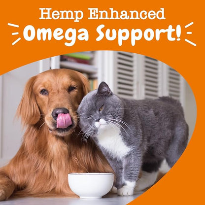 Zesty Paws Salmon Omega Oil Hemp for Dogs and Cats with Wild Alaskan Salmon Oil Omega 3 and 6 Fatty Acids with EPA DHA for Pets Supports Normal Skin Moisture and Immune System Function 16oz