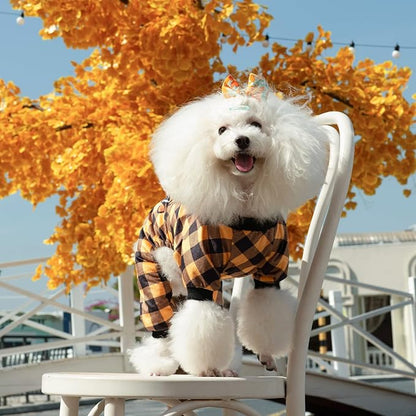 CuteBone Thanksgiving Dog Pajamas Costumes Pet Clothes Cat Apparel Shirt Winter Holiday Cute Pjs Outfits for Doggie Onesies P261S