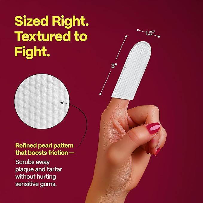 DOCO Dog Teeth Cleaning Wipes Dental Finger Wipes for Cats & Dogs Remove Plaque & Tartar, Freshen Breath, No Rinse, Easy & Effective Pet Tooth Cleaning Kit for Oral Care (Chicken Flavor, 50 Count)