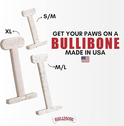 Bullibone Nylon Dog Chew Toy Nylon Bone - Improves Dental Hygiene, Easy to Grip Bottom, and Permeated with Flavor (Bacon, Small - Single)