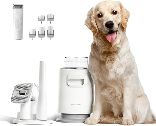 Neakasa 5 in 1 P0 Pro Dog Grooming Vacuum with Stand, 6.6lbs Lightweight Pet Grooming Kit, Low-Noise Dog Clippers & Shedding Remover for Dogs and Cats