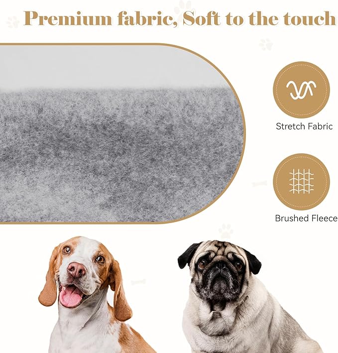 Grey Medium Dog Sweater - Soft Brushed Fleece Dog Clothes with Pocket