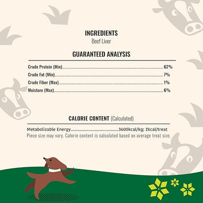 MAJOR PETS Freeze Dried Raw Beef Liver Dog Treats,Single Ingredient,All Natural,No Additives-Healthy Training Treats or Meal Topper for All Dogs-7 Ounce (Pack of 1)