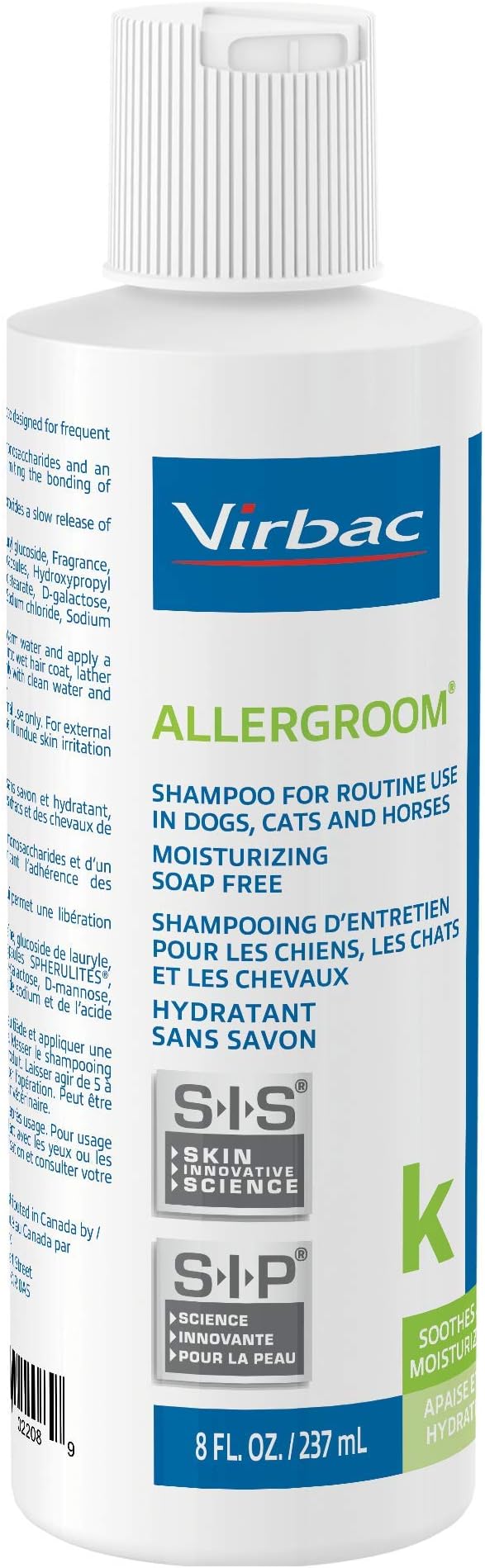 Virbac Allergroom Pet Shampoo For Dogs, Cats & Horses (8 oz) - For Normal or Dry Skin
