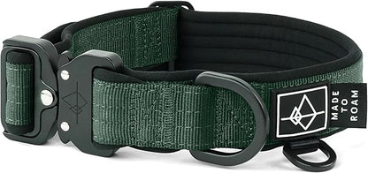 MADE TO ROAM Comfort Collar - Adjustable Nylon Dog Collar with Soft Comfortable Padding, Light Aviation Aluminum Metal Buckle for Small, Medium and Large Dogs (Maine Marina, Size 2)