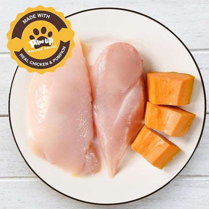 PAWUP Dog Treats Chicken Wrapped Biscuits Pumpkin Sticks, Rawhide Free Soft Chewy w/Taurine, Dog Training Treats,12.5 oz