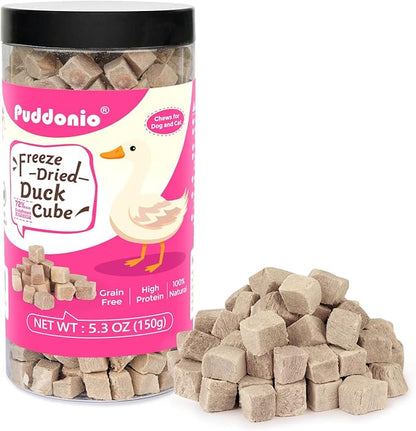 Freeze Dried Cats & Dogs Raw Treats, All Natural Single Ingredient Duck Breast, High Protein Healthy Pet Training Treats or Food Topper, 5.3 oz